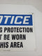 MPPE865 Metal Hanging NOTICE Sign - Hearing Protection Must Be Worn In This Area