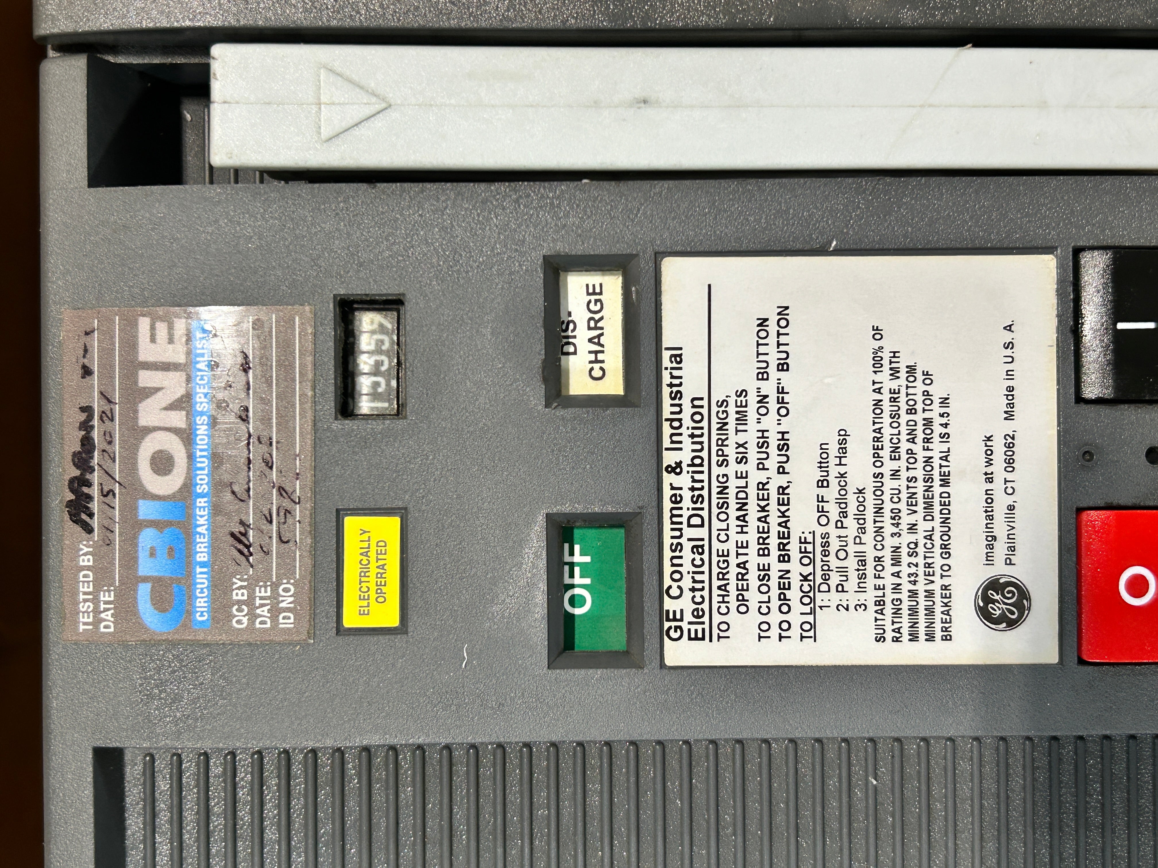 GE Power Break II SSF16B210 Circuit Breaker 1600A 600VAC 3 Pole TR10B