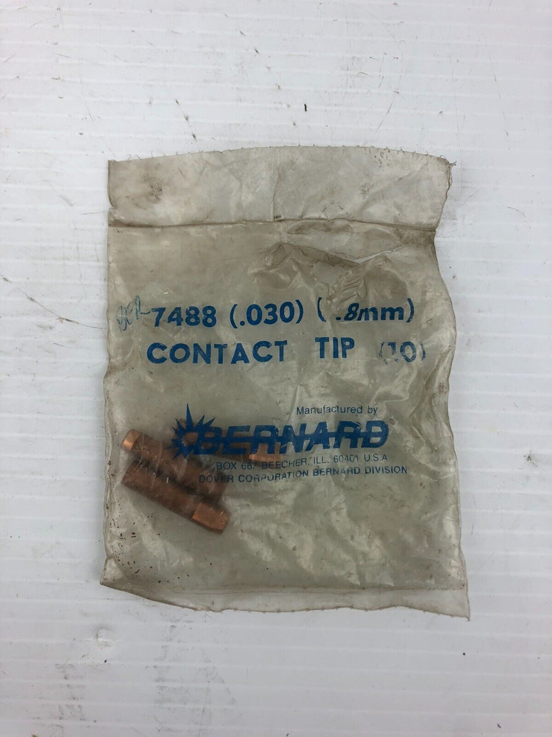 Bernard Welding Contact Tip 7488 .030 .8mm - Lot of 3