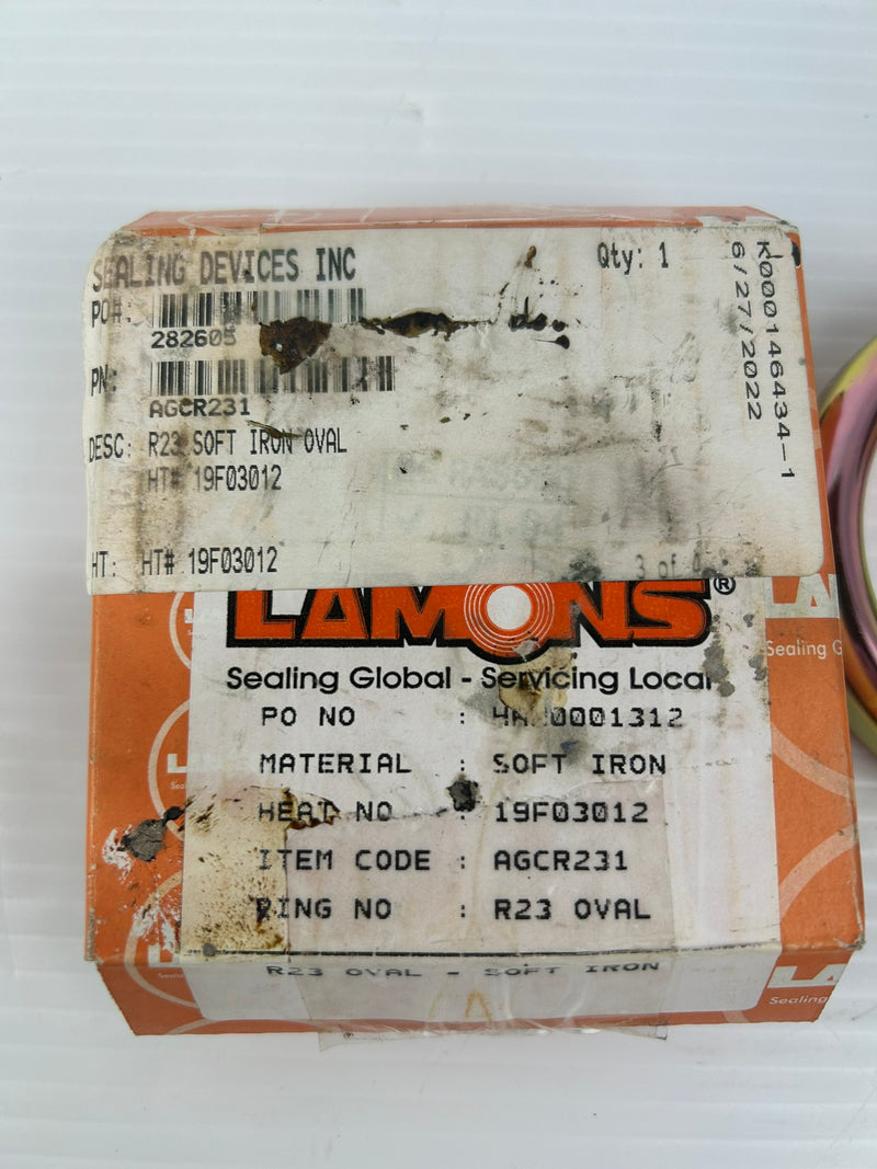 Lamons 6A-0348 R23 Soft Iron Oval Ring 19F03012