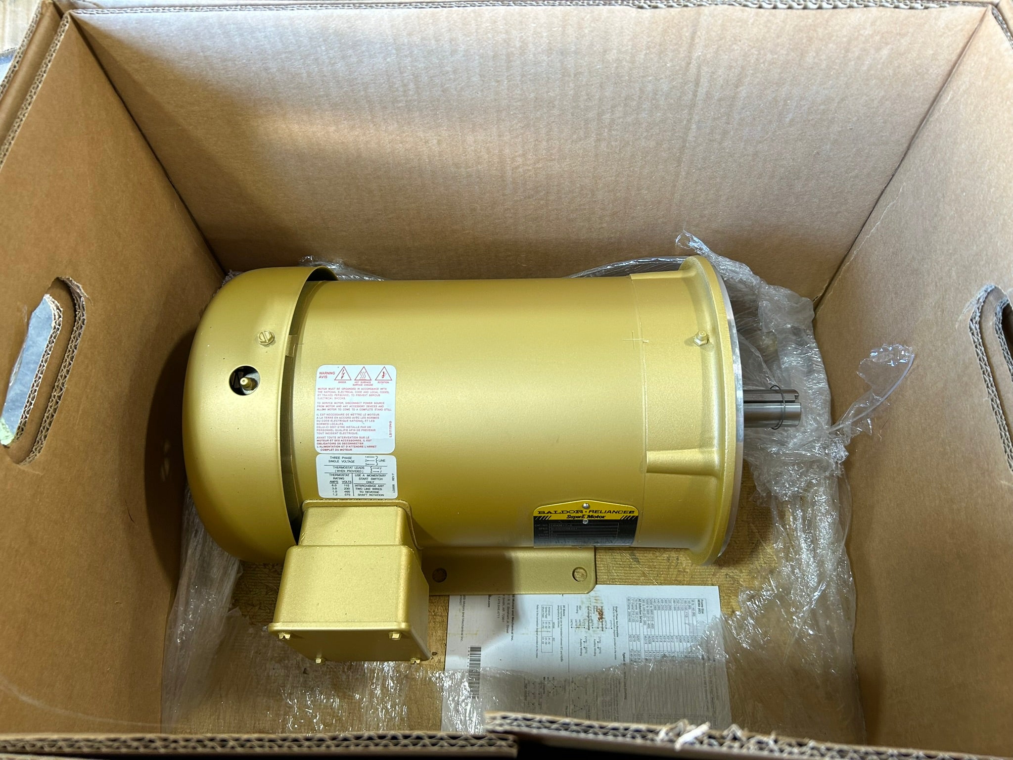 Baldor Reliance CEM3611T-5 Super-E Motor 3HP 575V 1760RPM 3PH 182TC TEFC NEMA