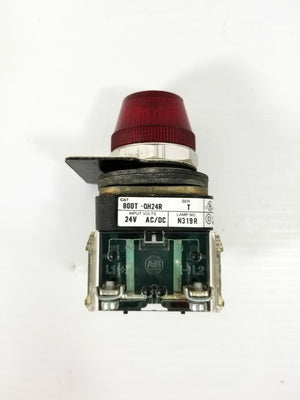 Allen-Bradley 800T-QH24R Series T Red Lens Pilot Light 24VAC/DC