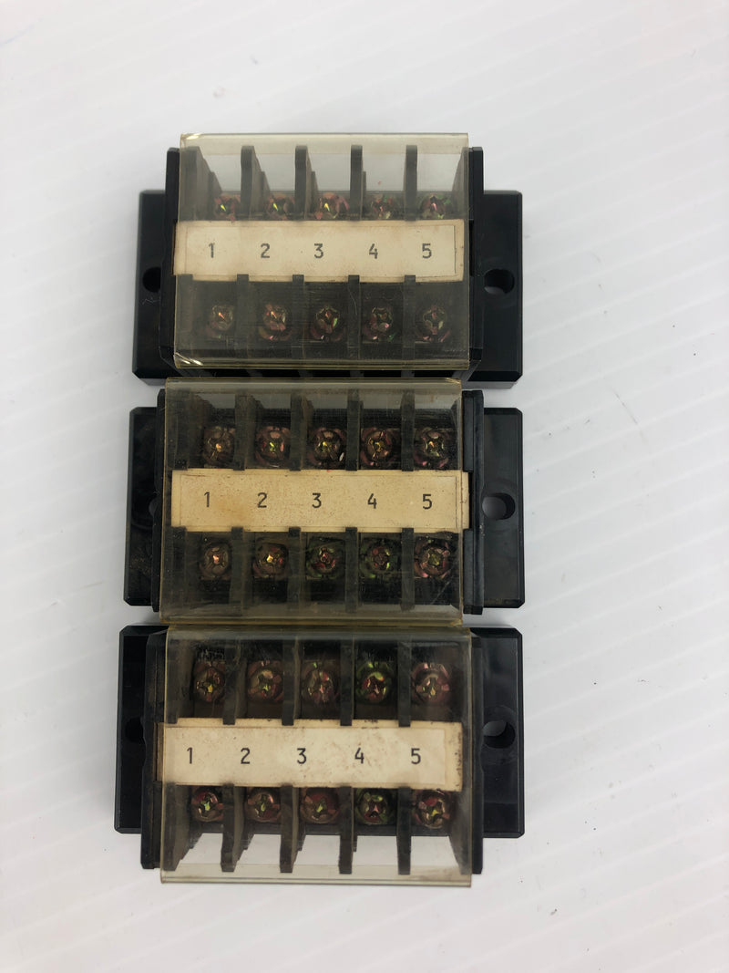 Idec BTB15 Terminal Block 600V 1.25mm² 5P - Lot of 3