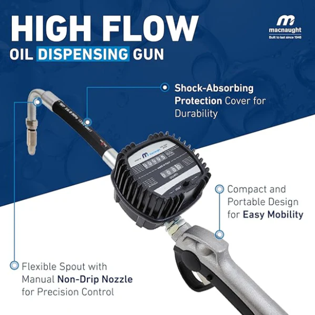 Mechanical Meter Oil Dispensing Gun 1/2" NPT Macnaught HG40P-02