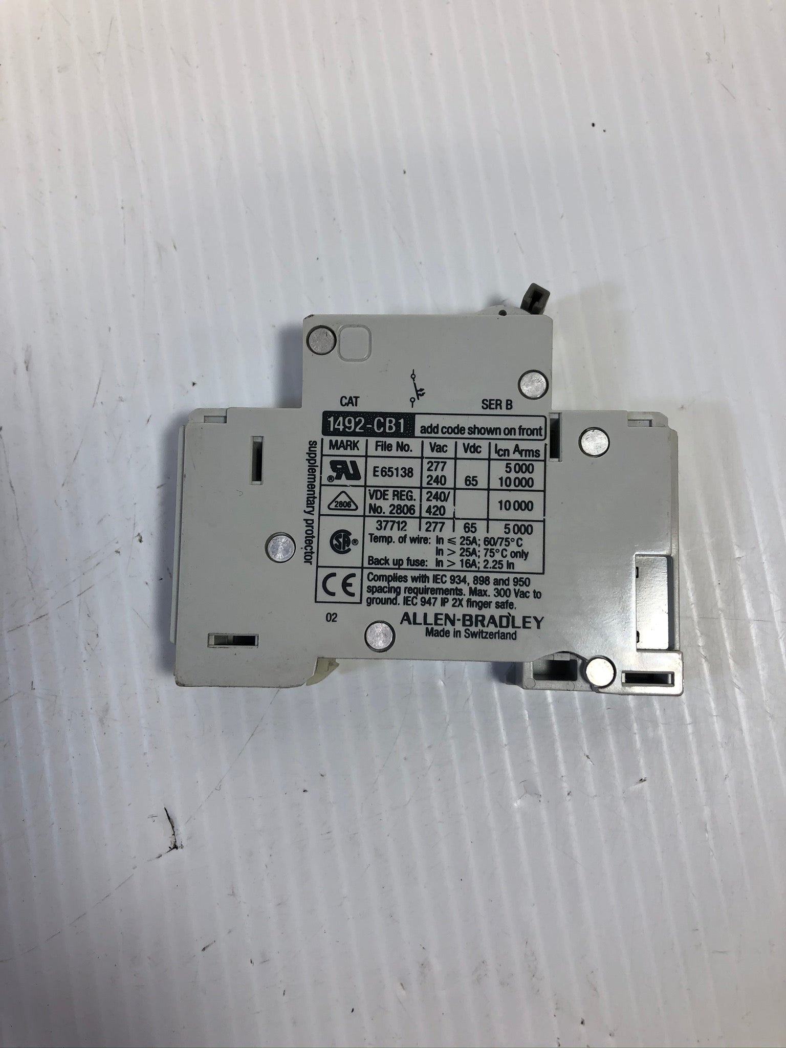 Allen-Bradley 1492-CB1 G250 Circuit Breaker 1-Pole 25A