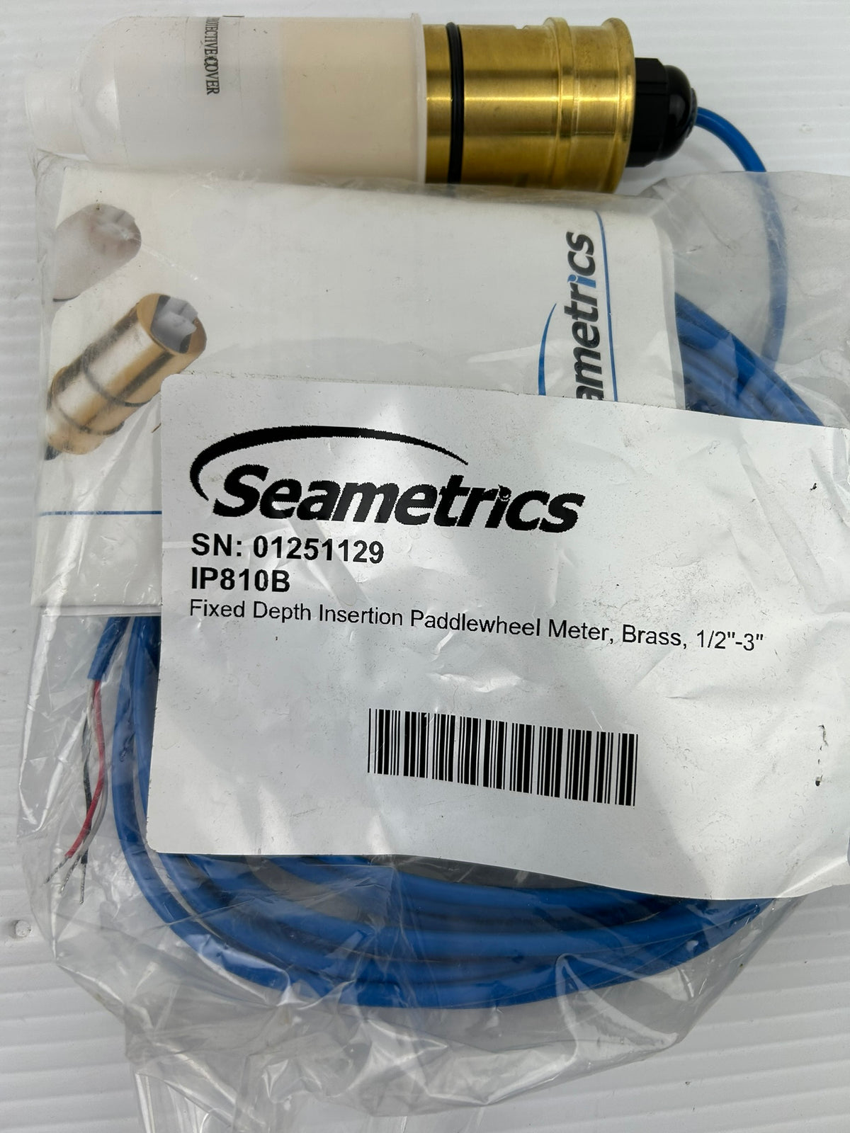 Seametrics IP810B Fixed Depth Insertion Paddlewheel Flow Meter Brass 1/2"-3"