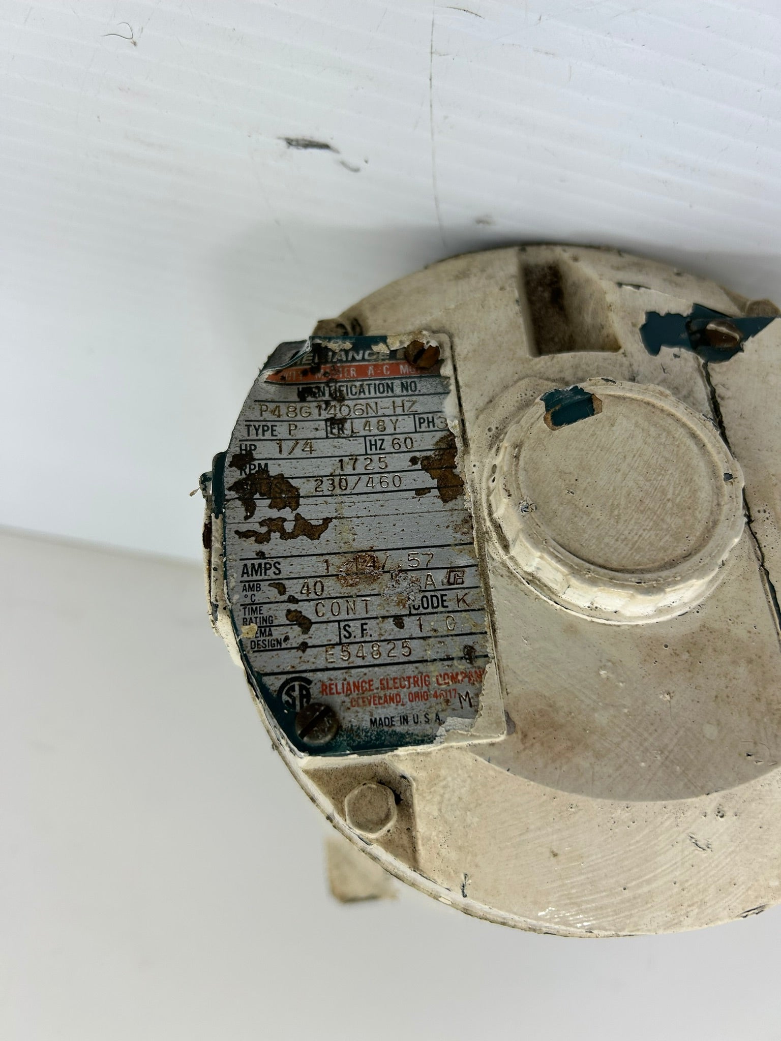 Reliance Electric P48G1406N-HZ Duty Master A-C Motor 3 PH 1/4 HP 1725 RPM