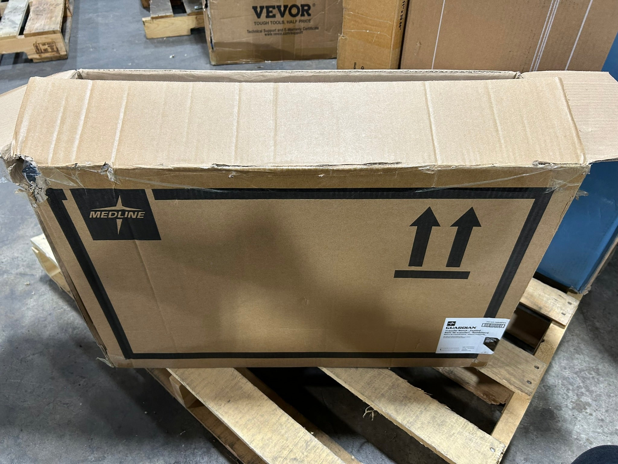 Medline G3-100KBPX1 Guardian Padded Transfer Bench - 400 LB Weight Capacity