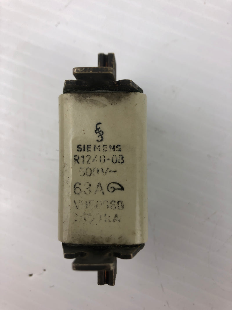 Siemens R12/0-03 Fuse 500V~ 63A