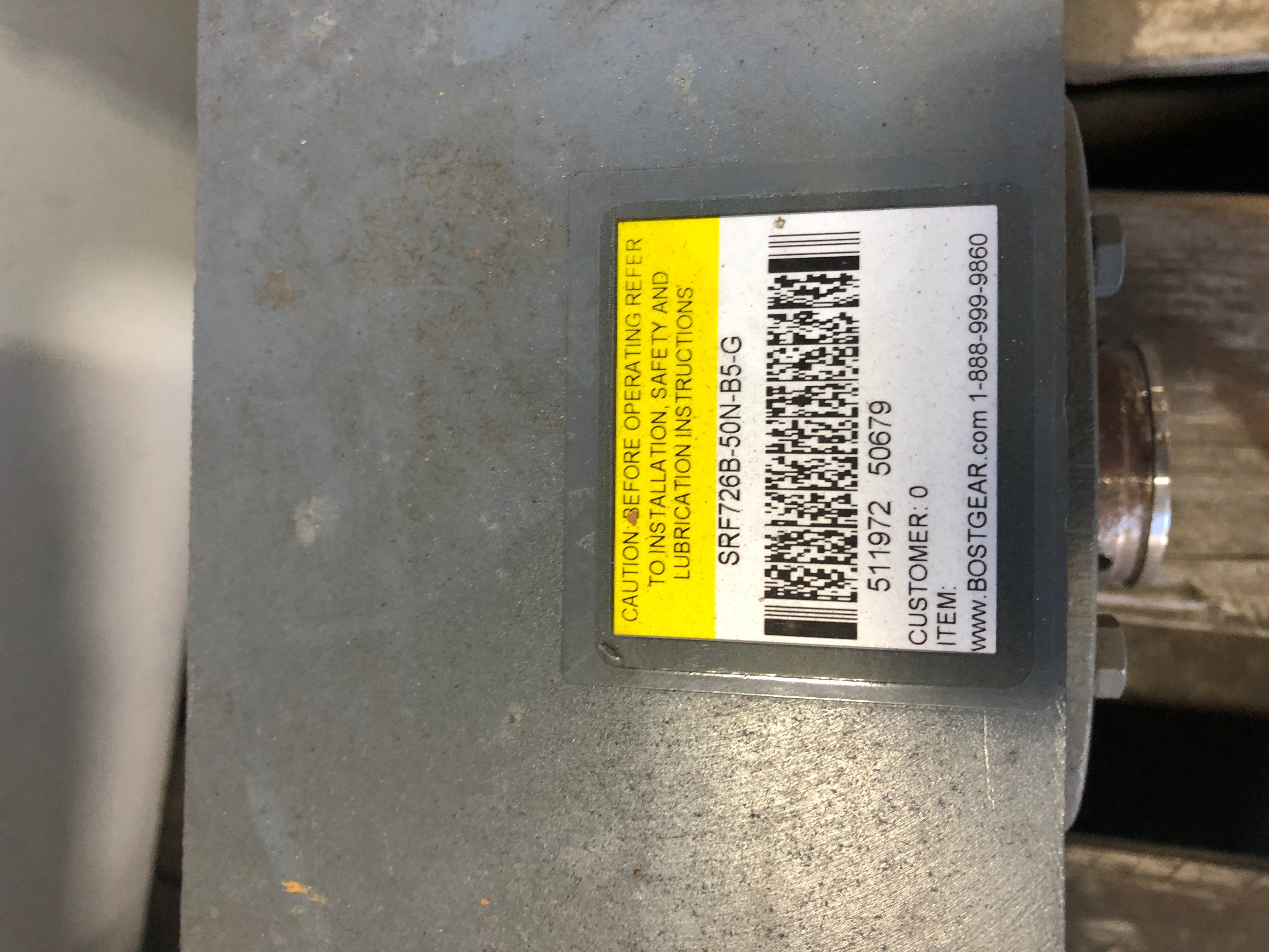 Boston Gear SRF726B-50N-B5-G Speed Reducer Ratio 50:1 1.04HP