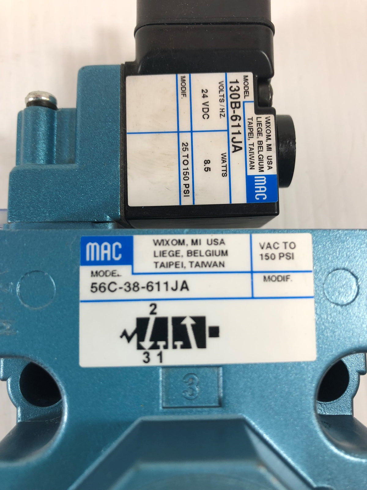 MAC 56C-38-611JA Solenoid Valve with 130B-611JA