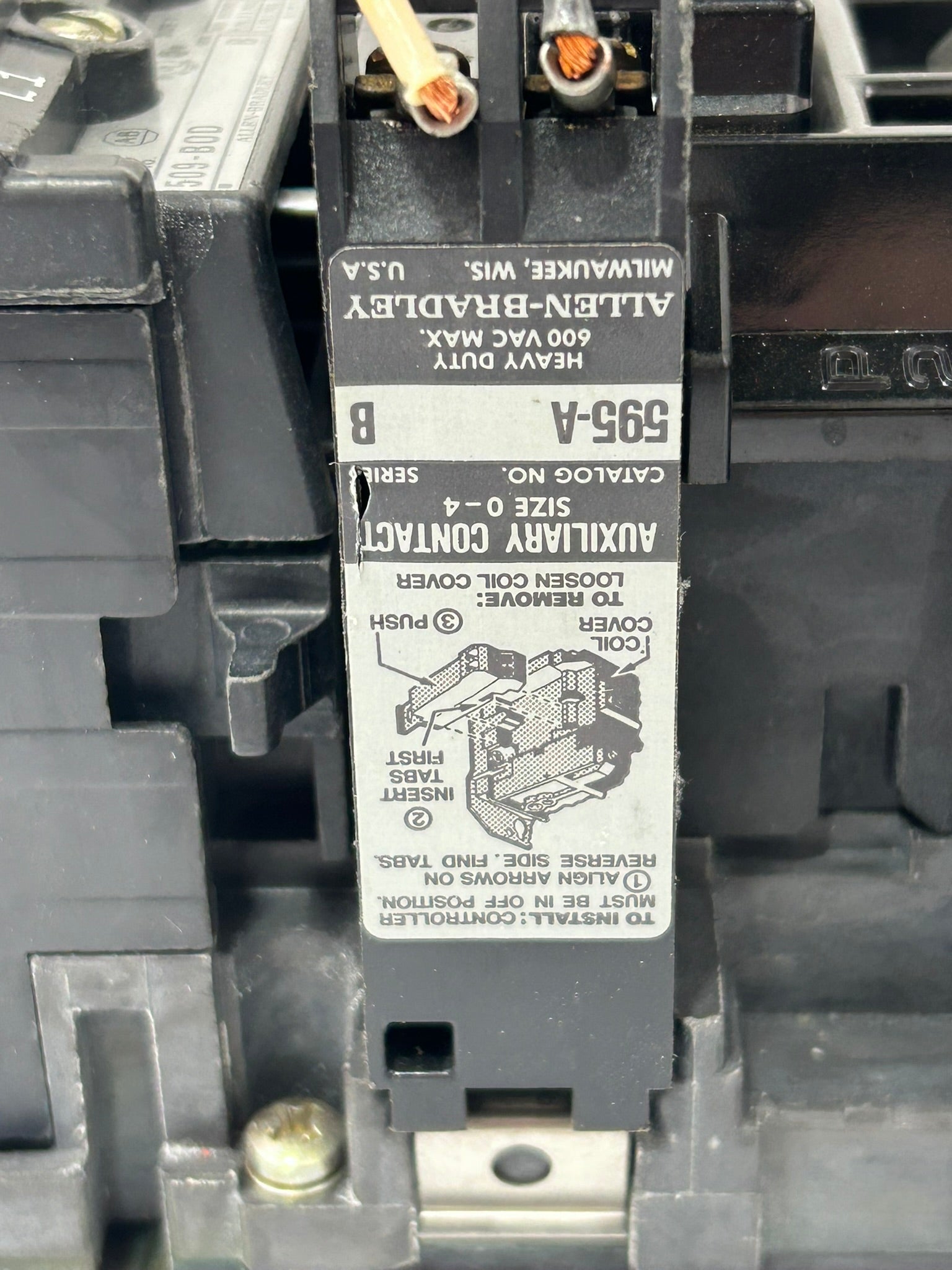 Allen Bradley 509-B0D Motor Starter Series B Size 1 with 595-A Series B