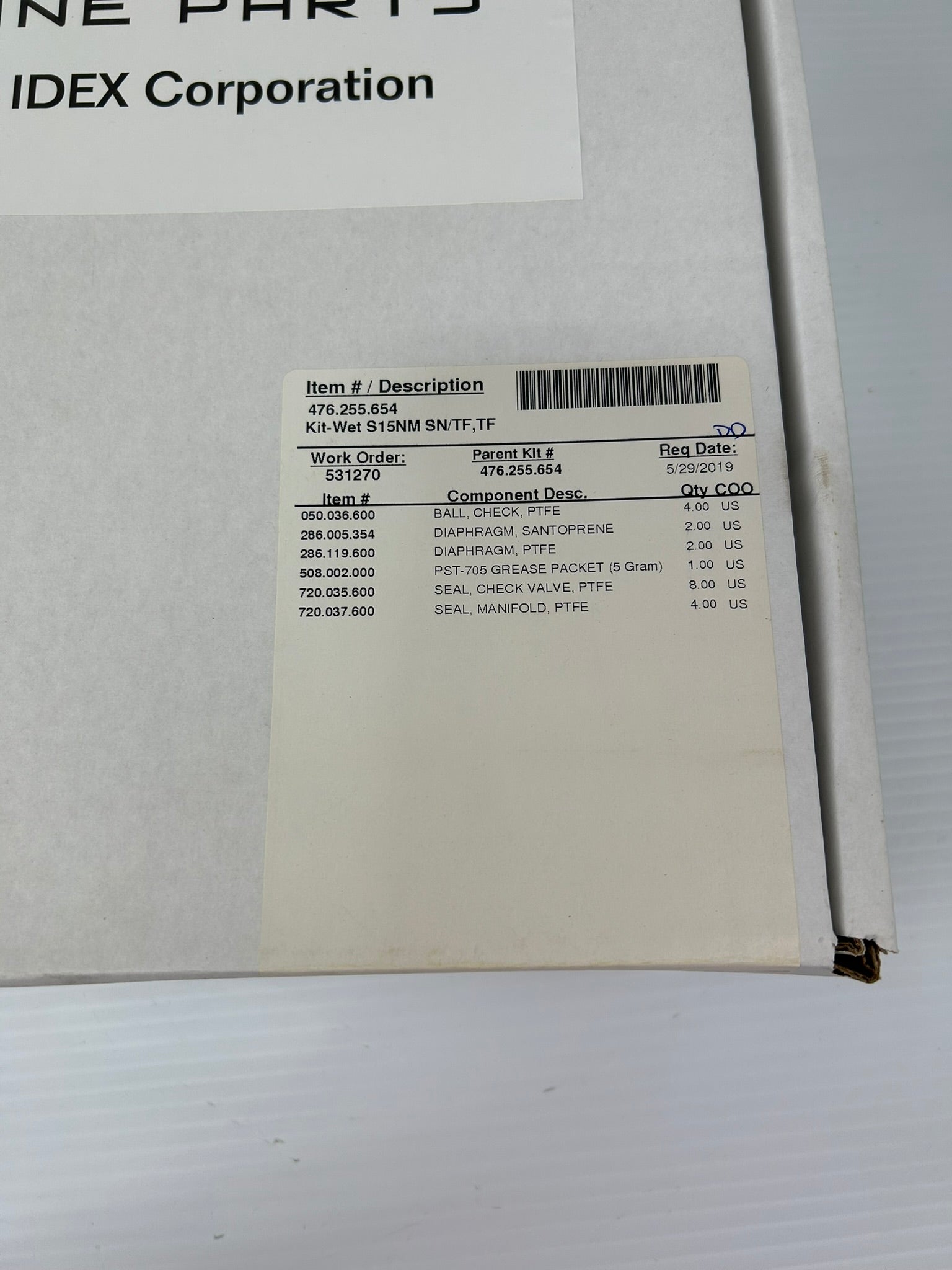 Sandpiper Genuine Parts 476.255.654 Kit-Wet S15NM/TF,TF