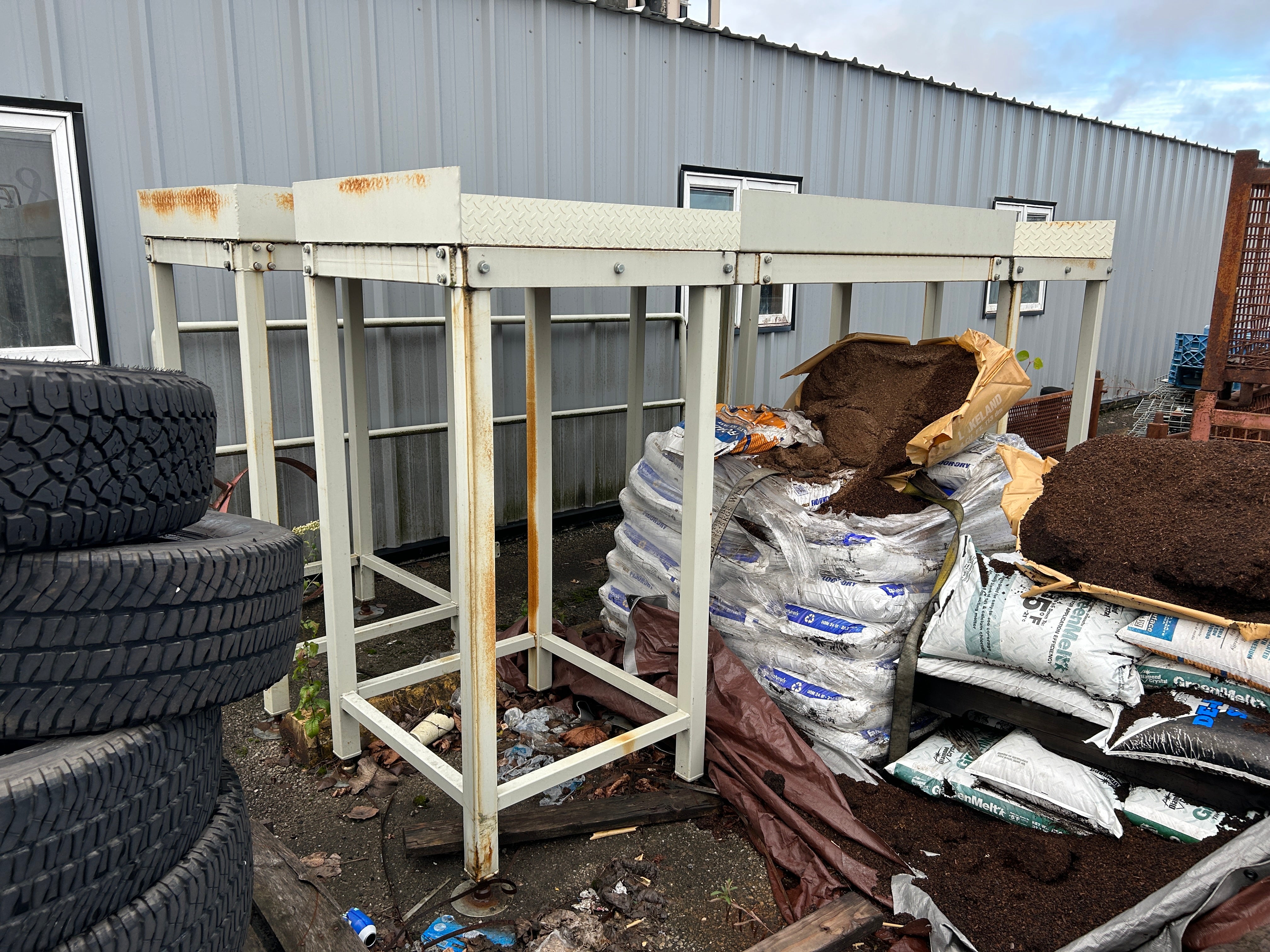 Coated Steel Platform from Conveyor Assembly Industrial 9' 9.5" x 31-1/2” x 5.5'