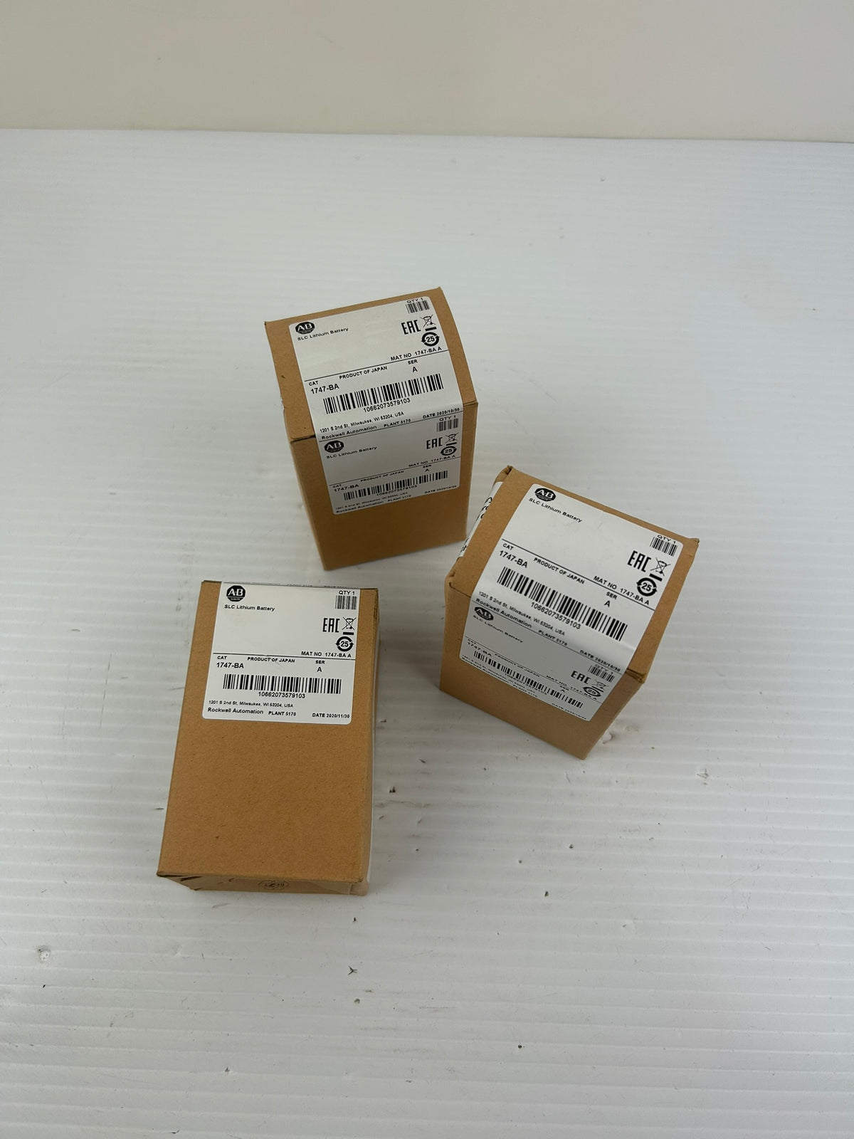 Allen Bradley 1747-BA Series A SLC Lithium Battery 3V Memory Backup - Lot of 3