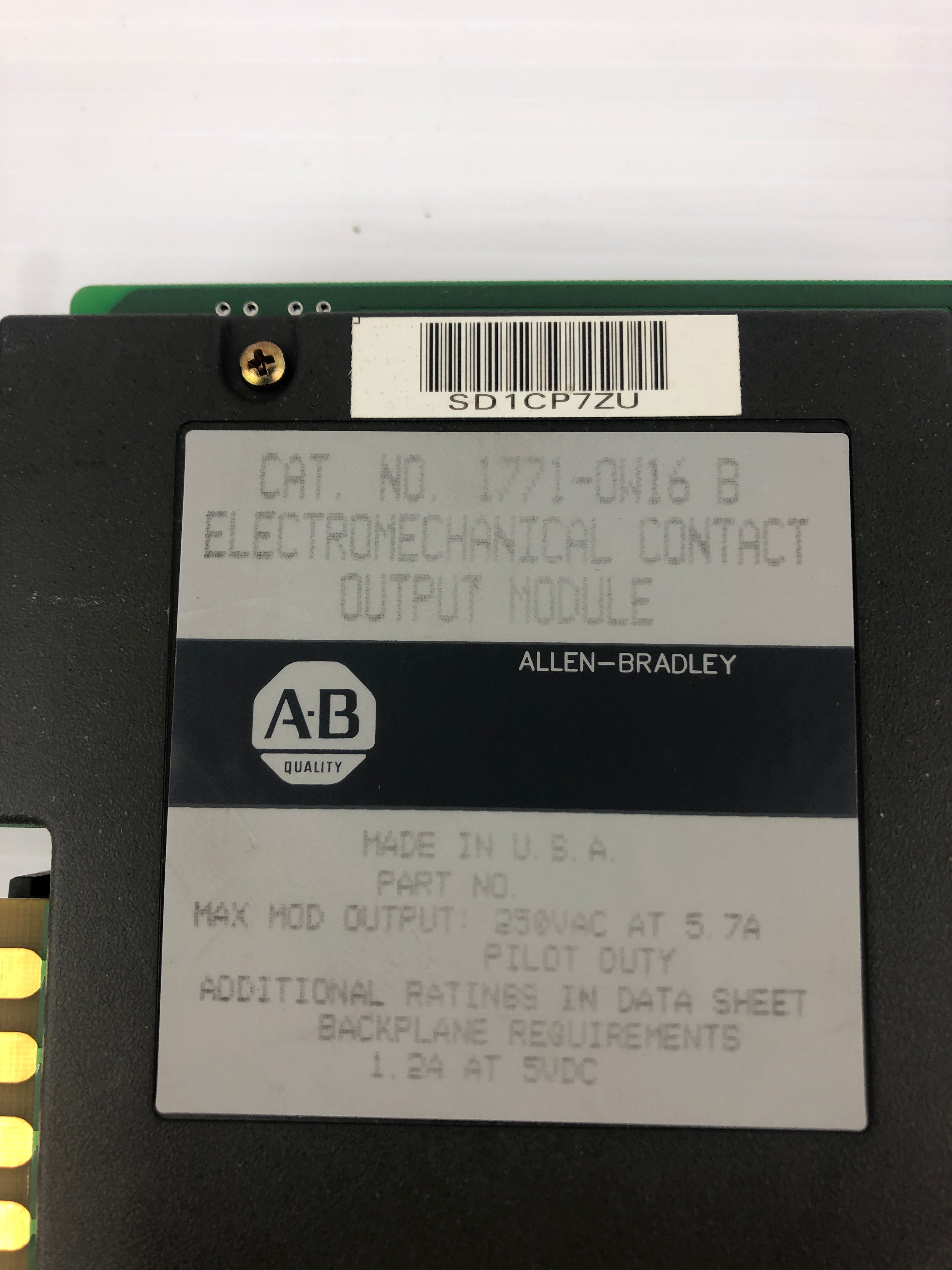 Allen Bradley 1771-0W16/B Electromechanical Contact Output PLC Module 1746-OW16