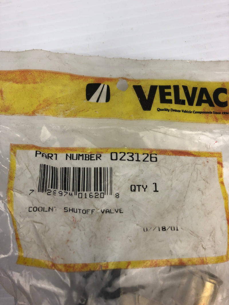 Velvac 023126 Coolant Shutoff Valve