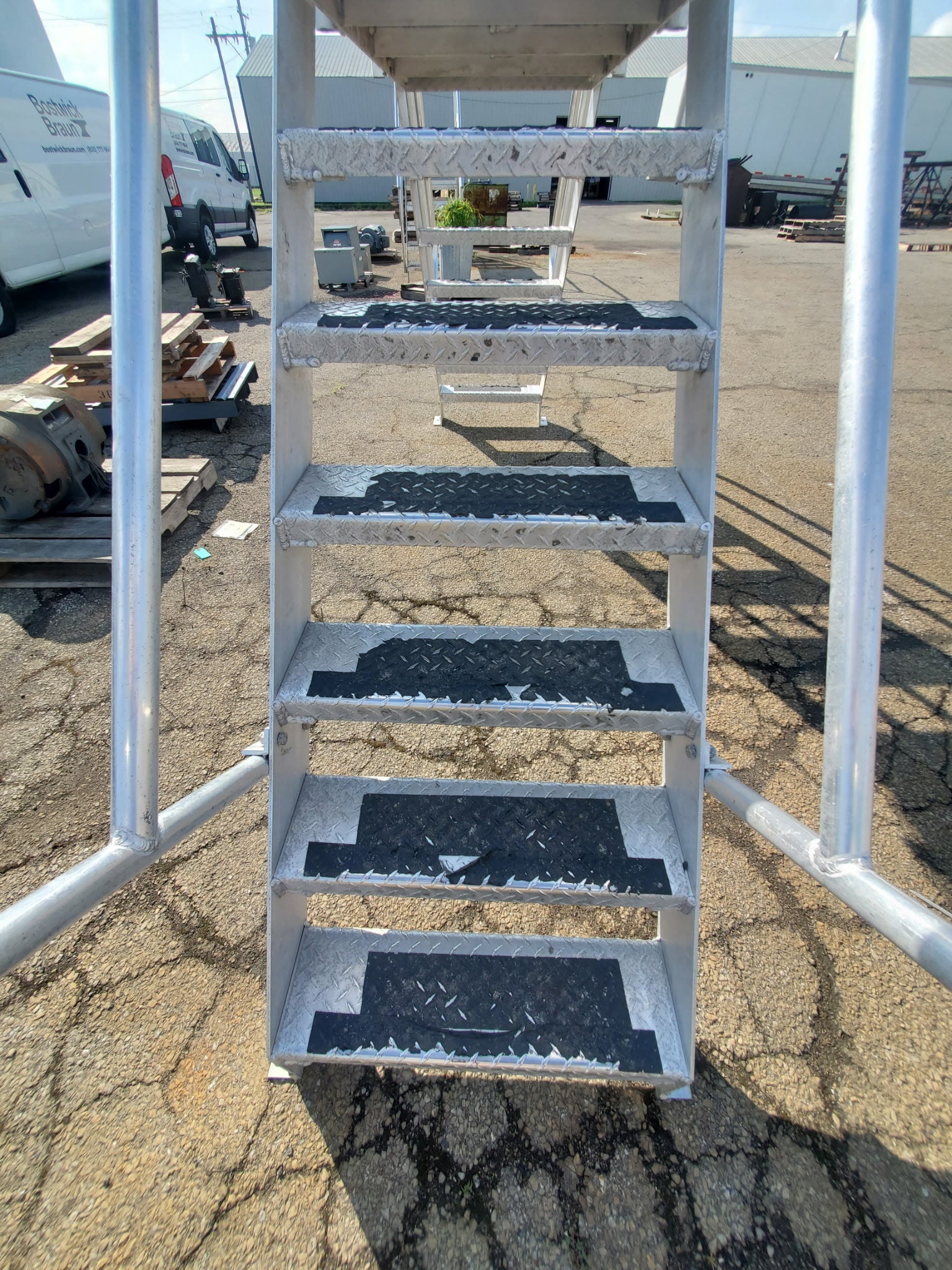 Cotterman Aluminum Crossover Bridge Ladder Platform Stairs & Handrails 10' 9" L