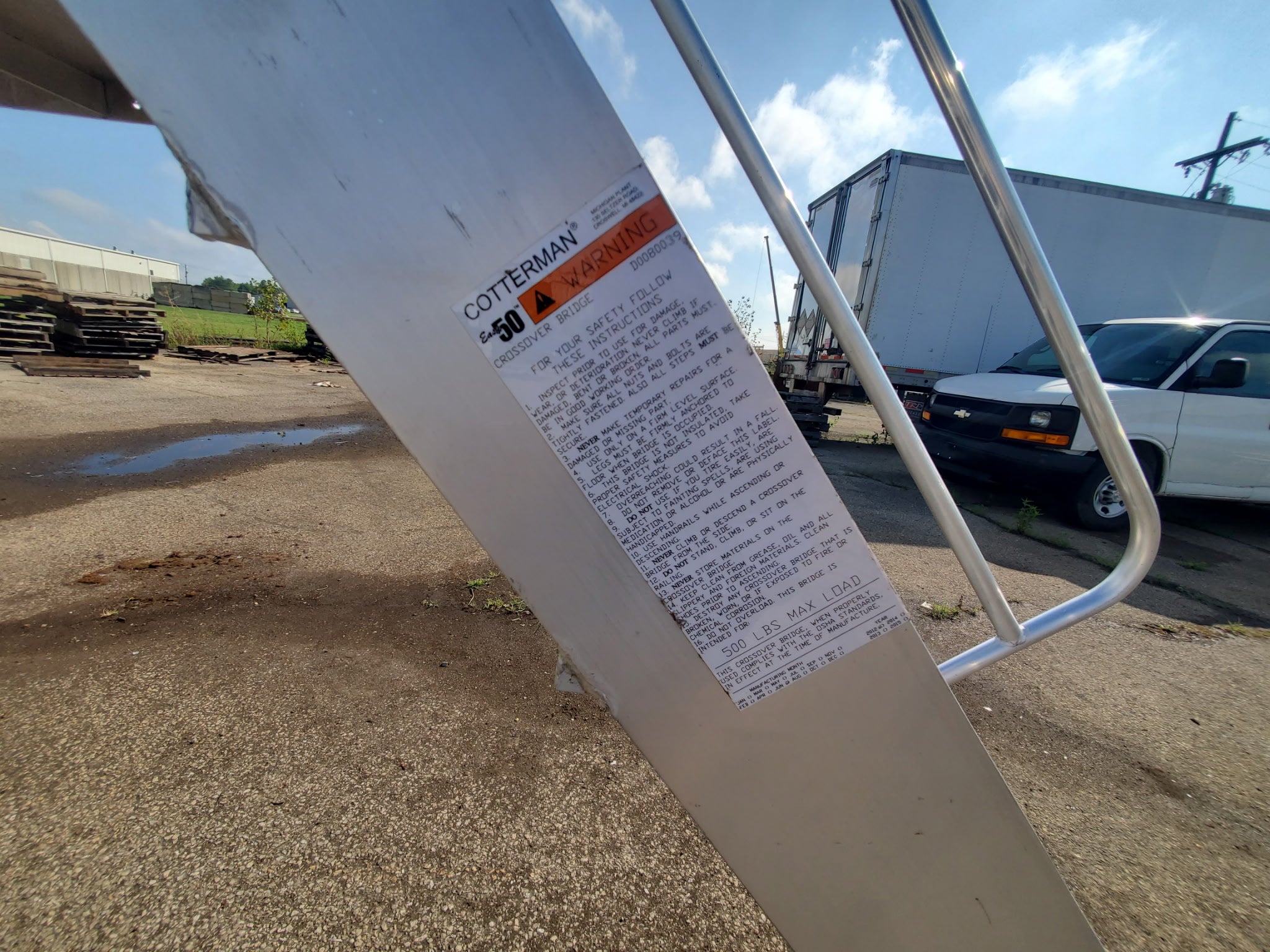 Cotterman Aluminum Crossover Bridge Ladder Platform Stairs & Handrails 129" L