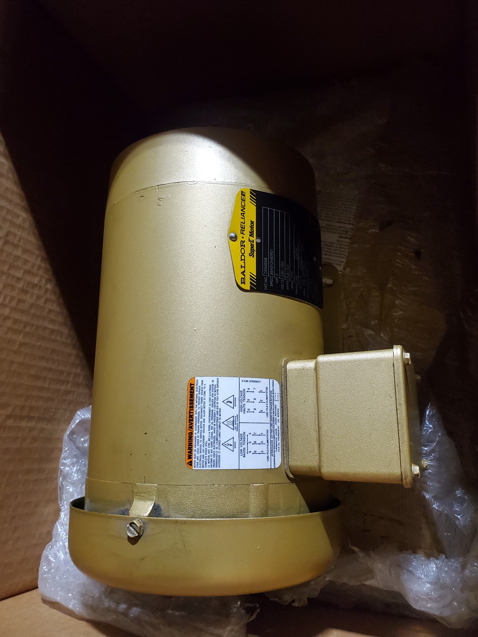 ABB Baldor Reliance CEM3558 Super-E 2HP 3PH TEFC 56C 230/460V Electric Motor