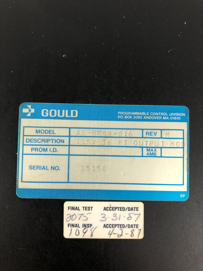 Gould AS-B804-016 16PT Output Module 115VAC