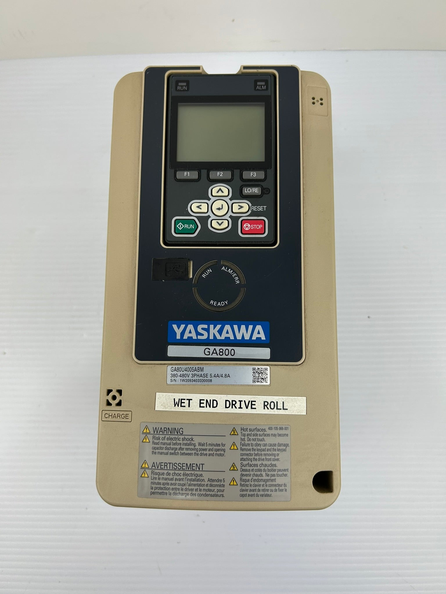 Yaskawa GA80U4005ABM AC Drive GA800 CIPR-GA80U4005ABMA-AAAAAA Rev B 3PH 380-480V