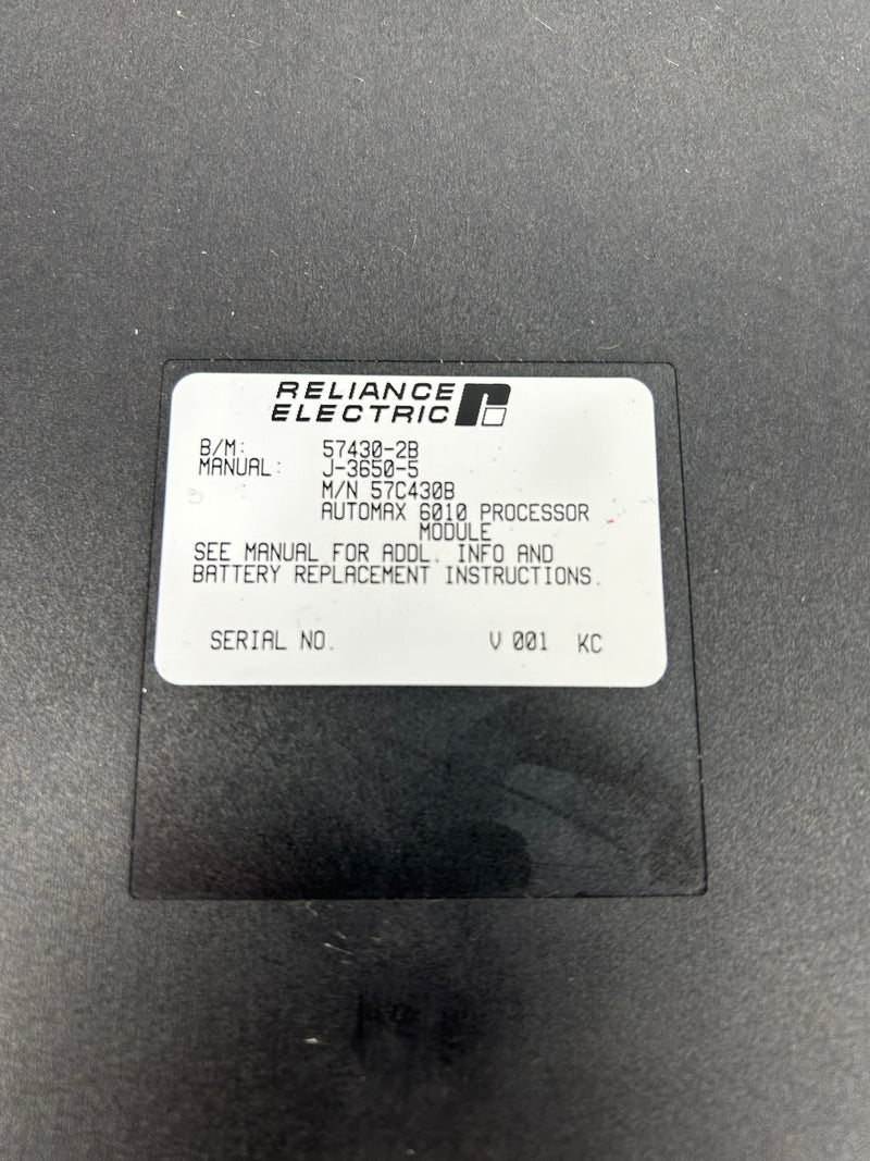 Reliance Electric 57C430B Automax 6010 Processor Module 57430-2B J-3650-5