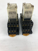 Omron MY4N Relay 24VDC with Base 27Y2W1 - Lot of 2