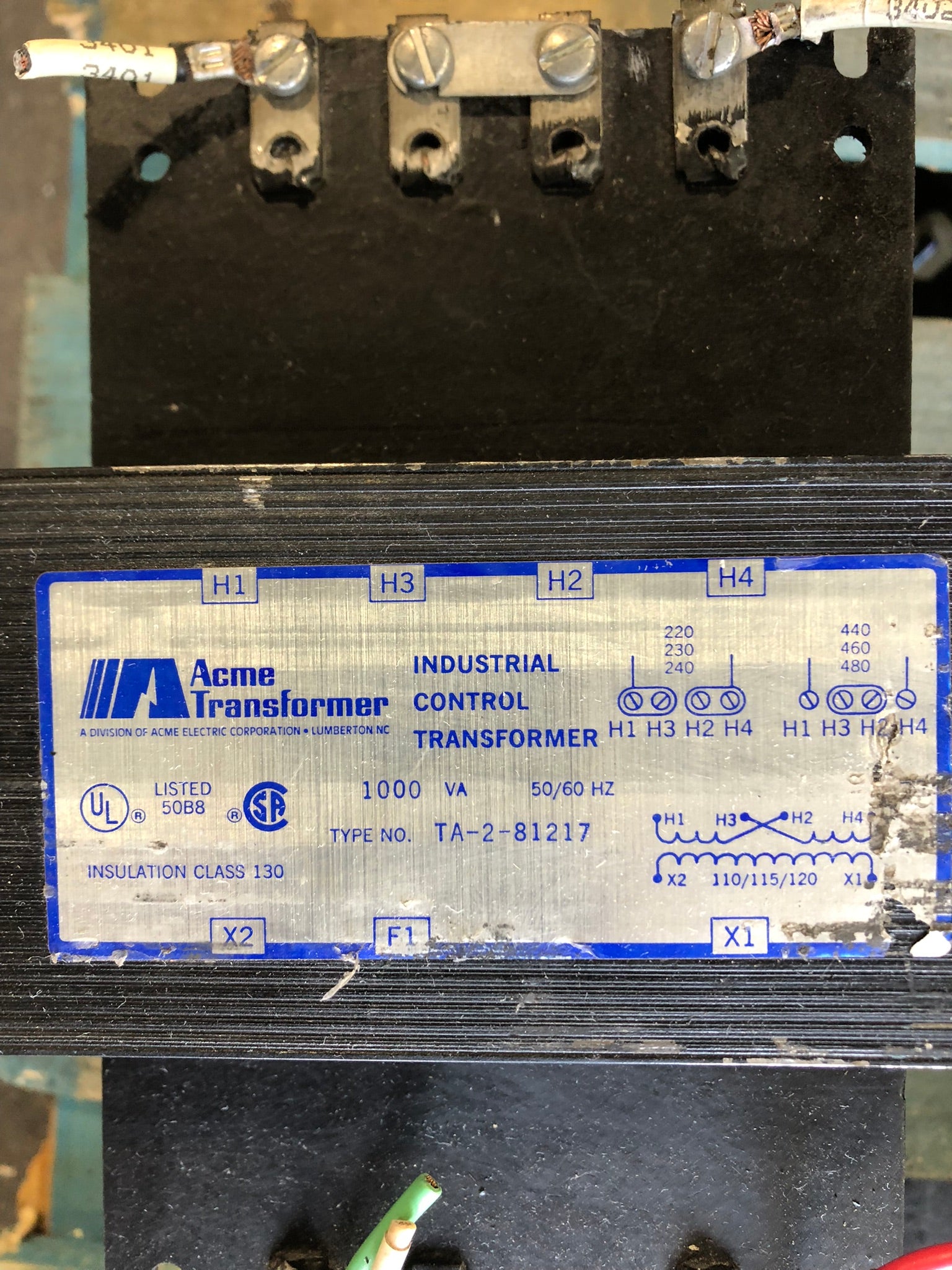 Acme Industrial Control Transformer TA-2-81217 1000VA 50/60Hz Class 130