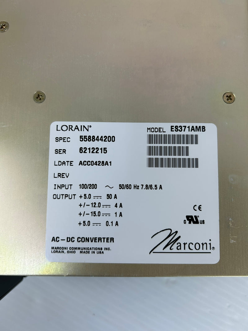 Reliance Electric 57C493 Power Supply 376W Lorain ES371AMB with Key