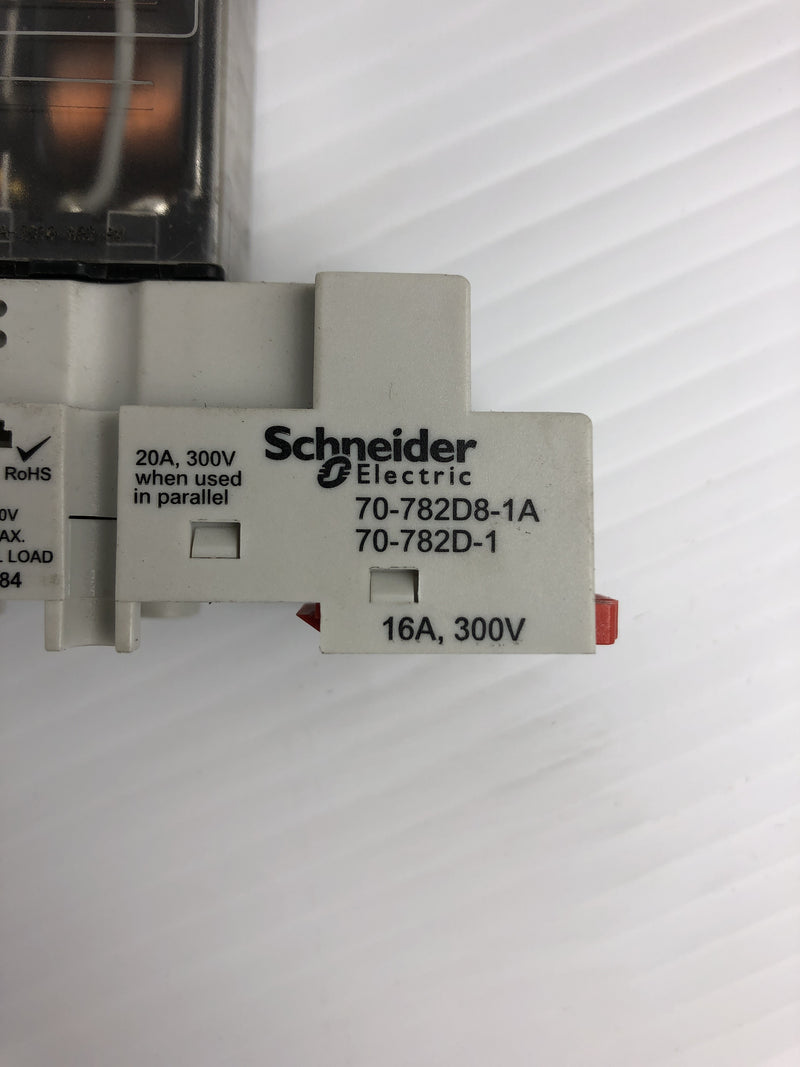 Schneider Electric 782XBXM4L-24D Magnecraft Relay 24VDC With Base 70-782D8-1A