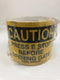 Brady Caution Stickers "Press E Stop Before Opening Gate" Yellow 3-1/2" x 5"