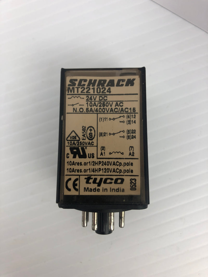 Schrack MT221024 Relay 250V 10A 1/4HP - Lot of 2