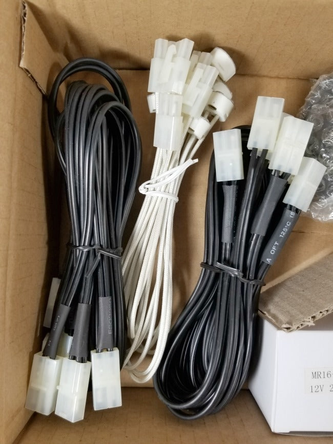 Set of 6 ITC LED 200AEK3 Overhead Lights Black MR16+C 12V 20W Bulbs