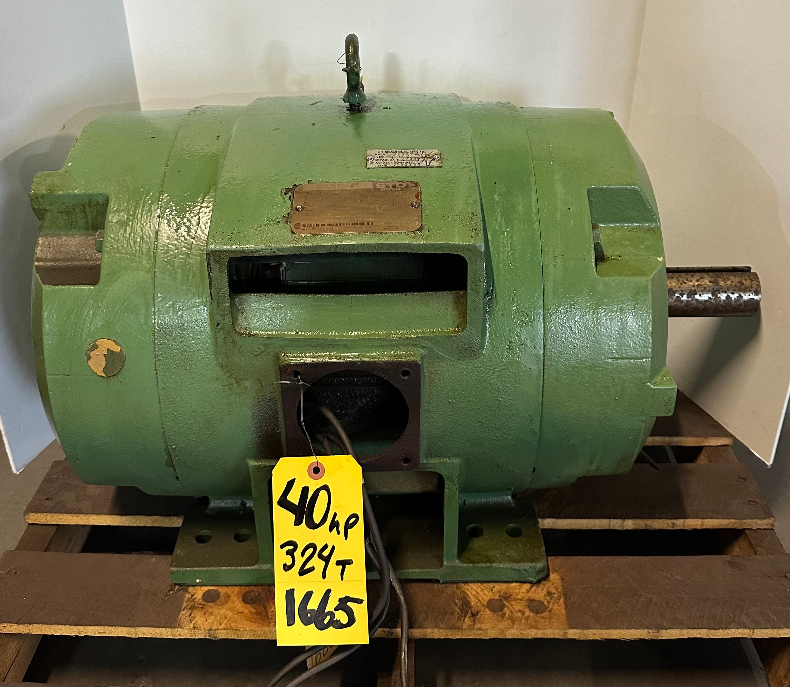 Reliance Electric 02MAN56807 G001 AC Motor 40 HP 324T 1665 RPM 3PH 240/480V