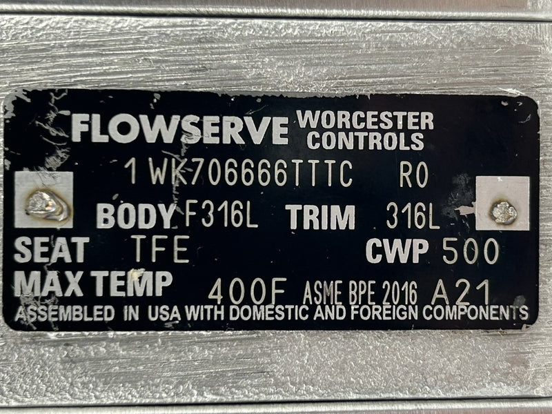 Worcester Controls Flowserve 15F39SN6 R7 Pneumatic Actuator 1WK706666TTTC R0