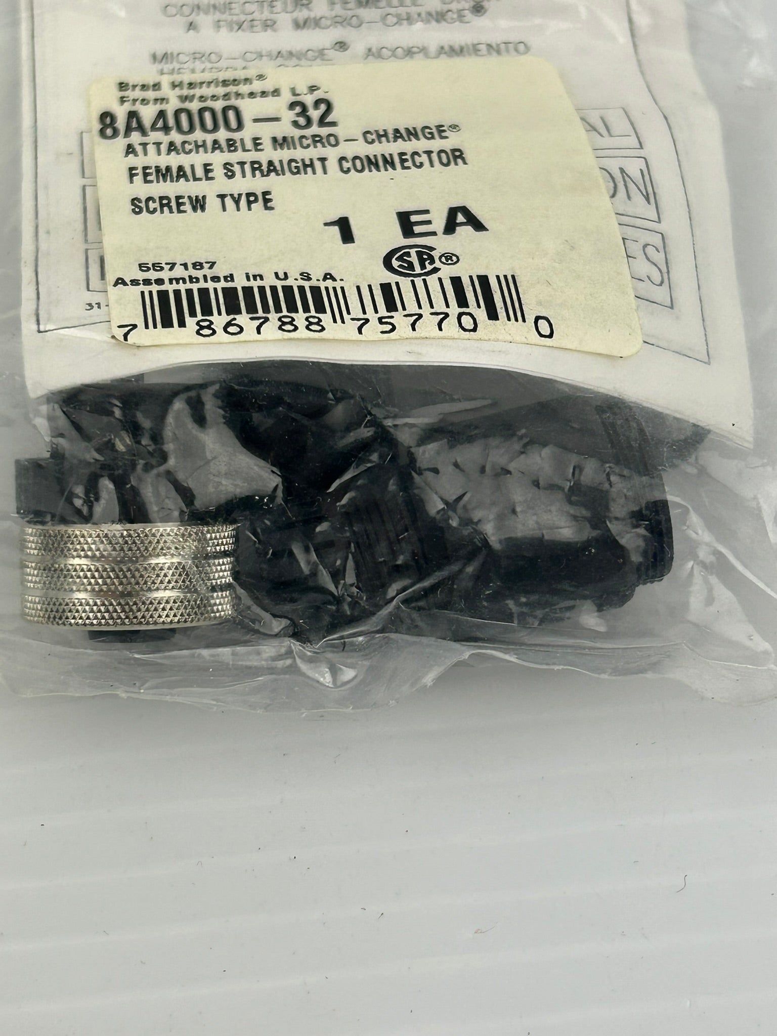 Brad Harrison 8A4000-32 Attachable Micro Change Female Straight - Lot of 2