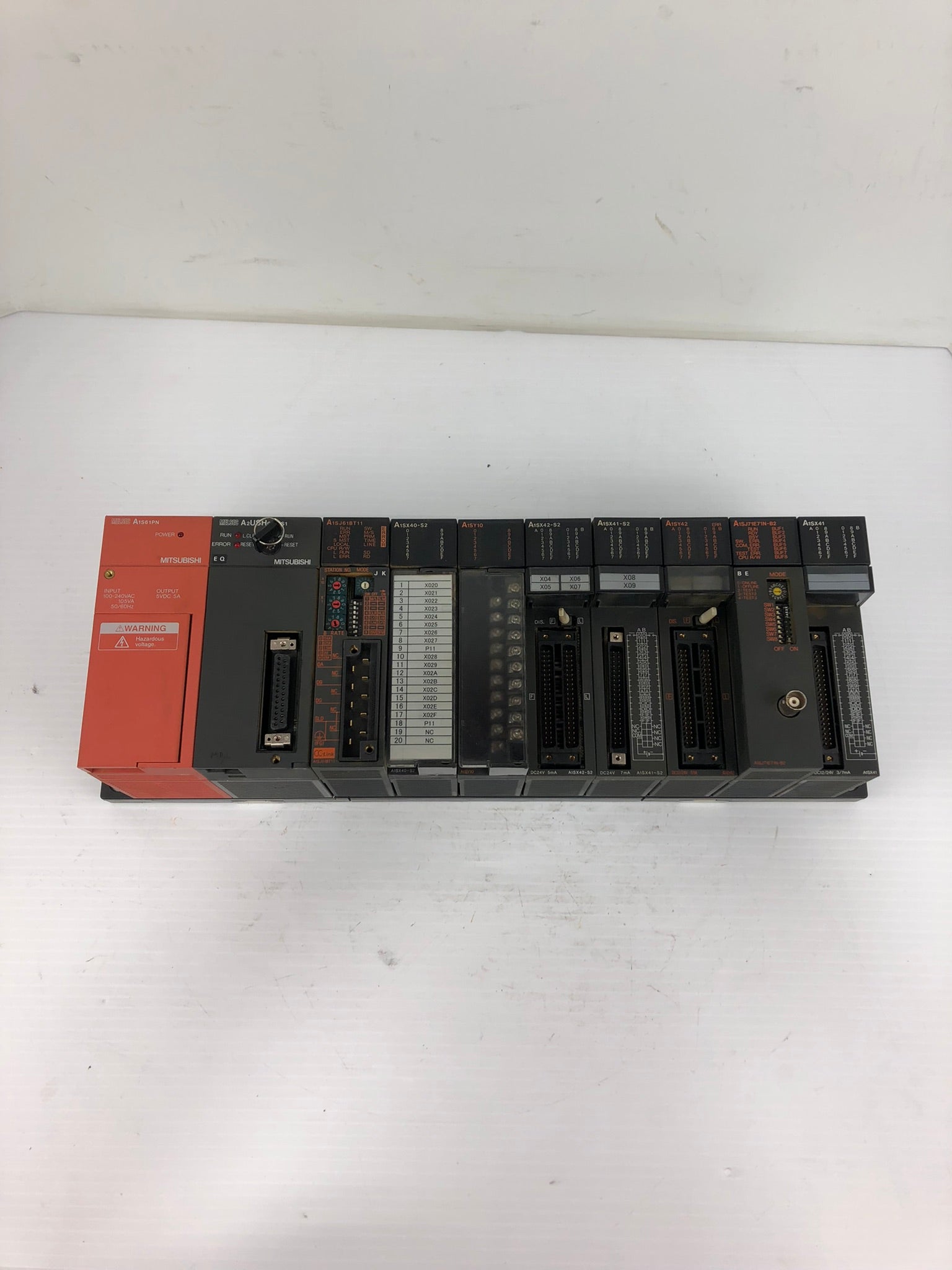 Mitsubishi A1S61PN PLC Melsec CPU 10 Slot Rack with Modules