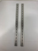 Slotted Aluminum Din Rails 22-1/2" Long x 1-3/8" Wide x 1" Holes - Lot of 2