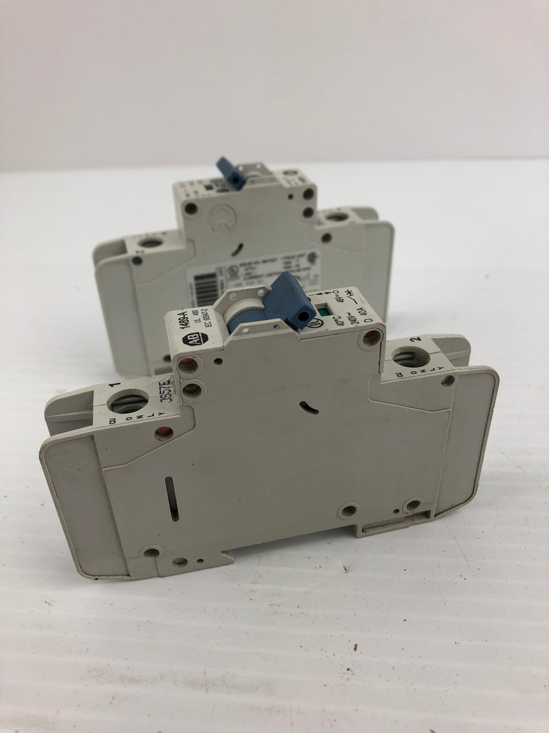 Allen Bradley 1489-A1D030 Circuit Breaker Series A 1 Pole - Lot of 2