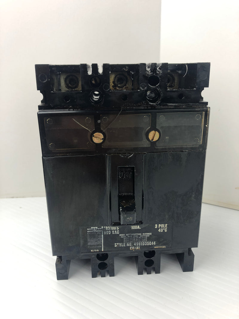 Westinghouse FB3100S Circuit Breaker 600VAC 100A 3P