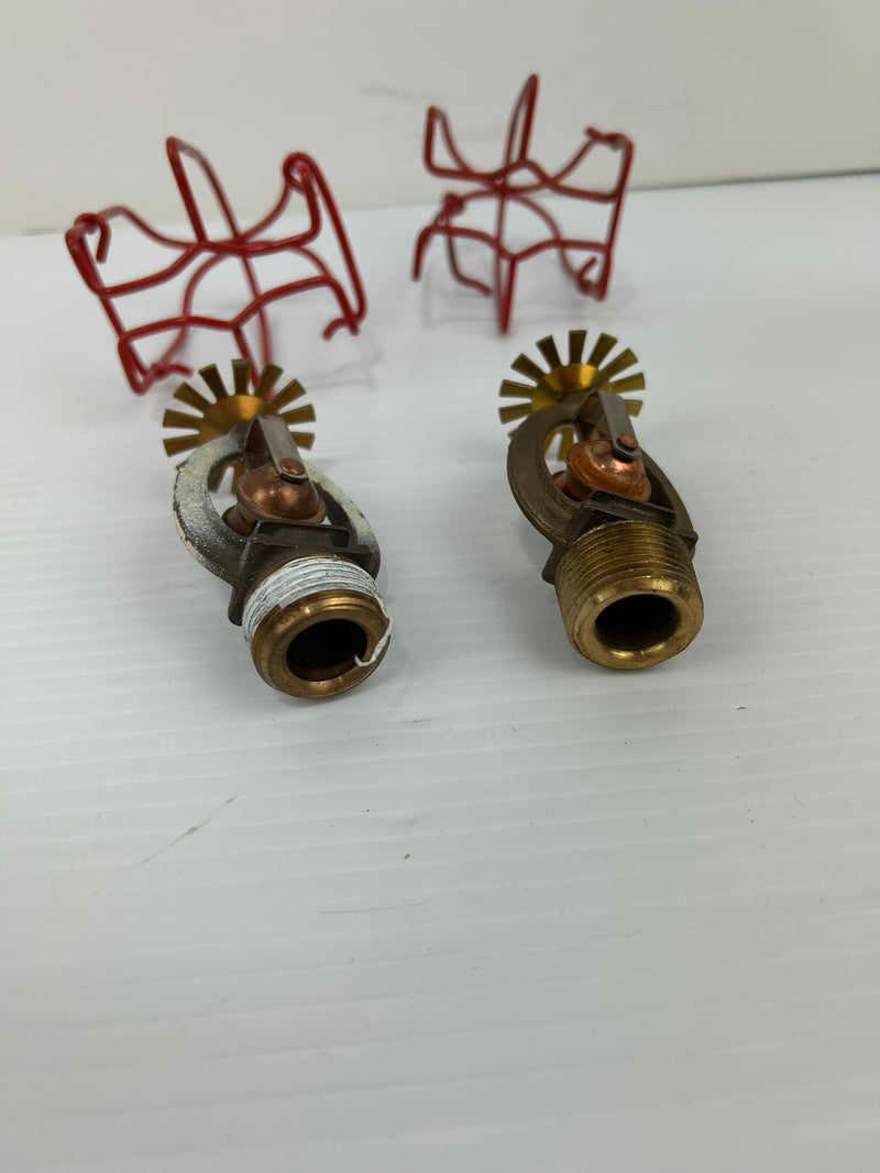 HHX SSPI 458A Fire Sprinkler Brass with Red Wire Cage 165F/74C - Lot of 2