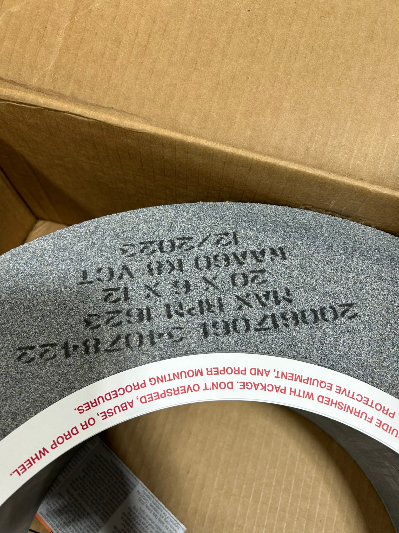Radiac Abrasives 200617061 Grinding Wheel 20" x 6" x 12" 1623 RPM 30478422