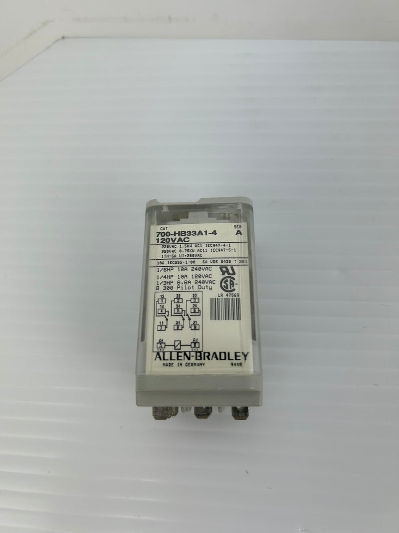 Allen-Bradley 700-HB33A1-4 Relay Series A 120VAC - Lot of 3