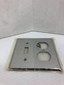 Chrome Wall Plate 83532 2 Gang One Toggle One Duplex - Lot of 6