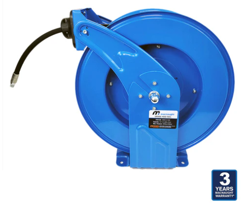 Industrial Grease Hose Reel with 1/4"x50' Hose 5800 PSI Macnaught M3D-G-7550 ***