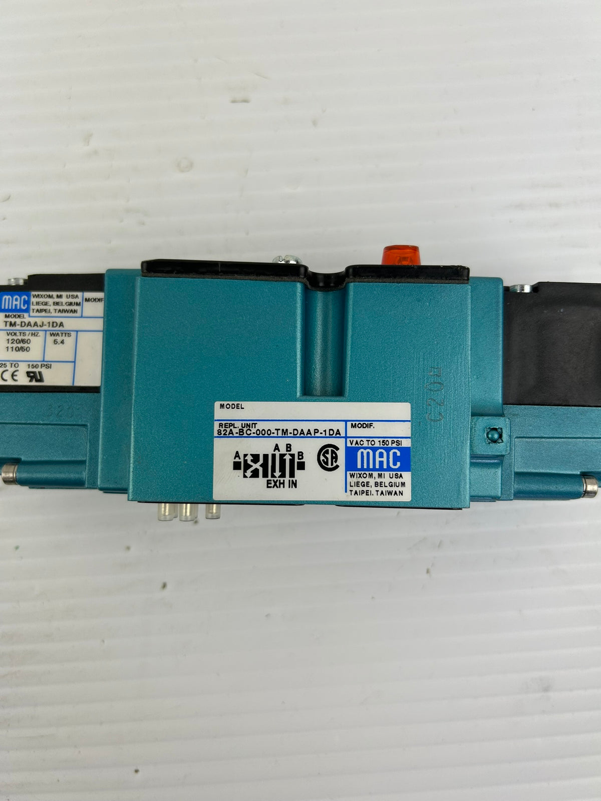MAC 82A-BC-000-TM-DAAP-1DA Pneumatic Solenoid Valve 120V 150 PSI TM-DAAJ-1DA