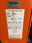 Toyota 7BWS10 Electric Jack Forklift Truck Walkie Straddle Stacker 2000 Lb. Cap.