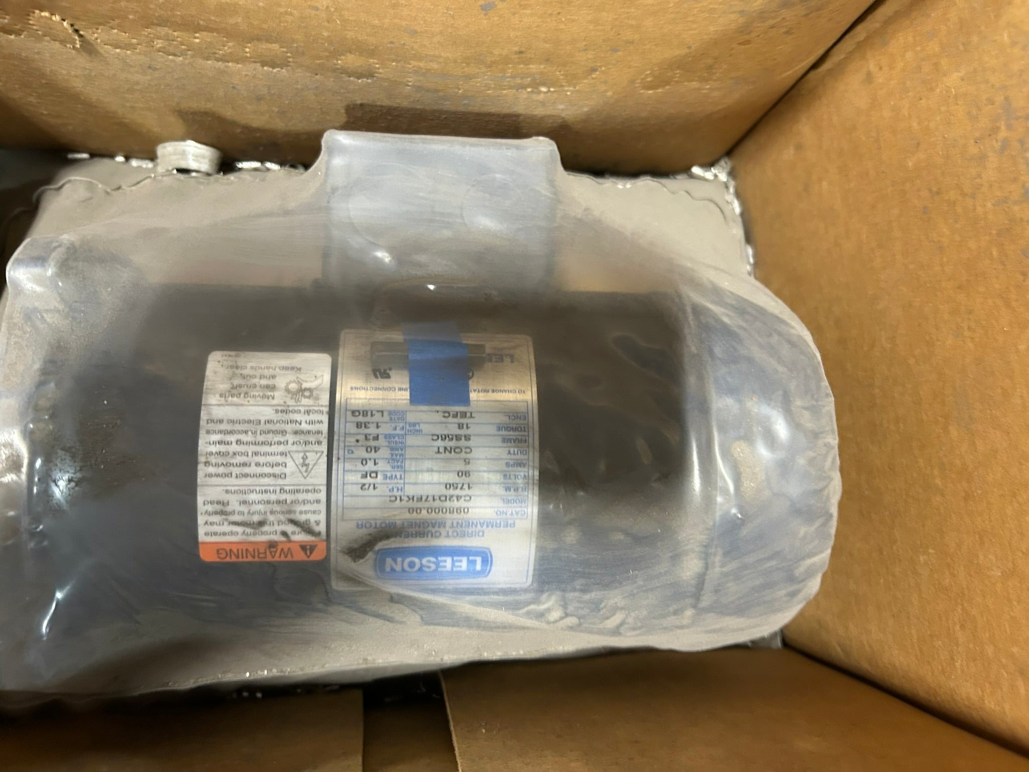 Leeson 098000.00 General Purpose Motor 1/2 HP 1750 RPM 90 Volts C42D17FK1C
