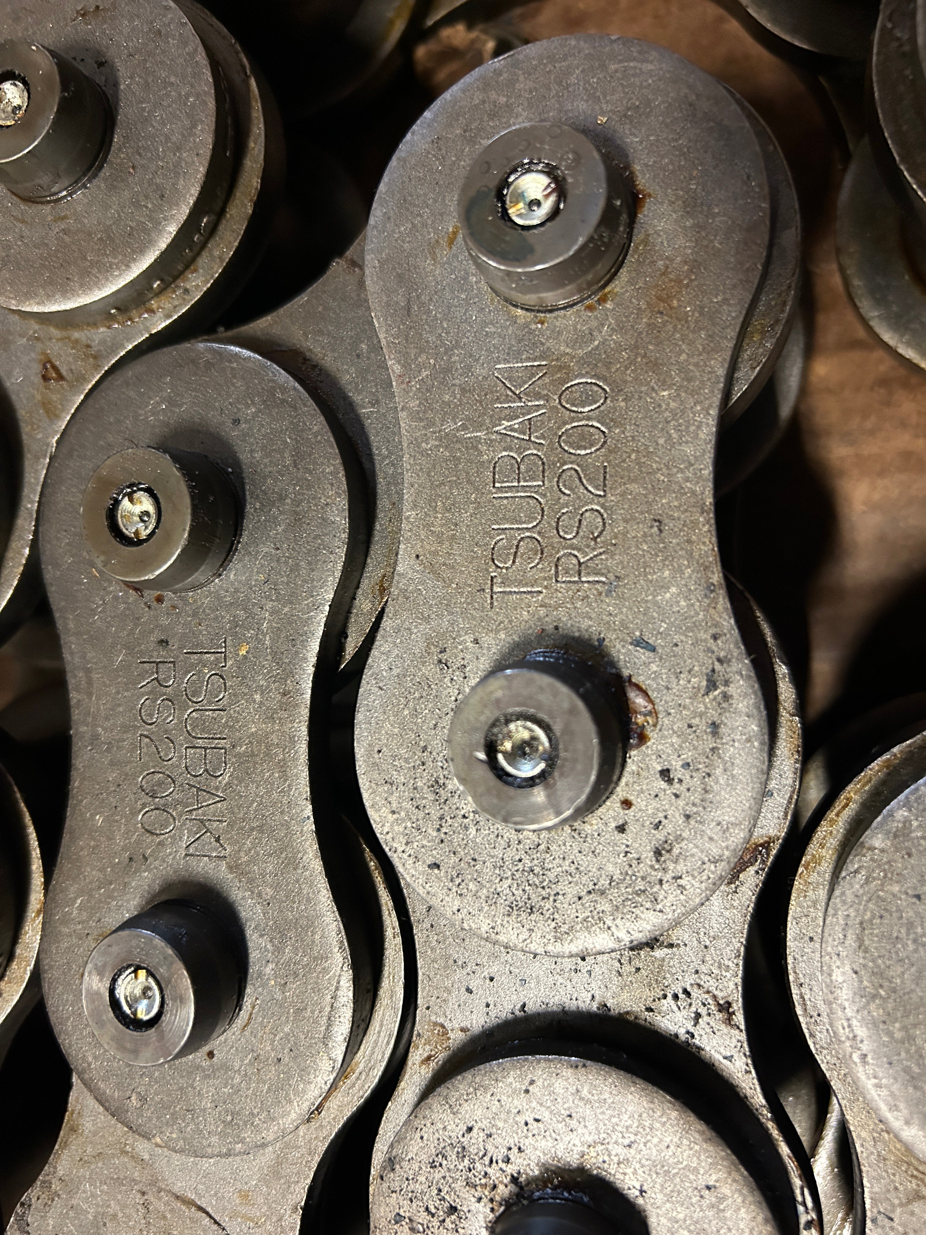 US Tsubaki RS200 Chain Link Assembly 200D-3 Rivet Circlip & Lube Assy 130 Feet